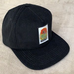 Hockey Aria Black 5 Panel Corduroy Hat